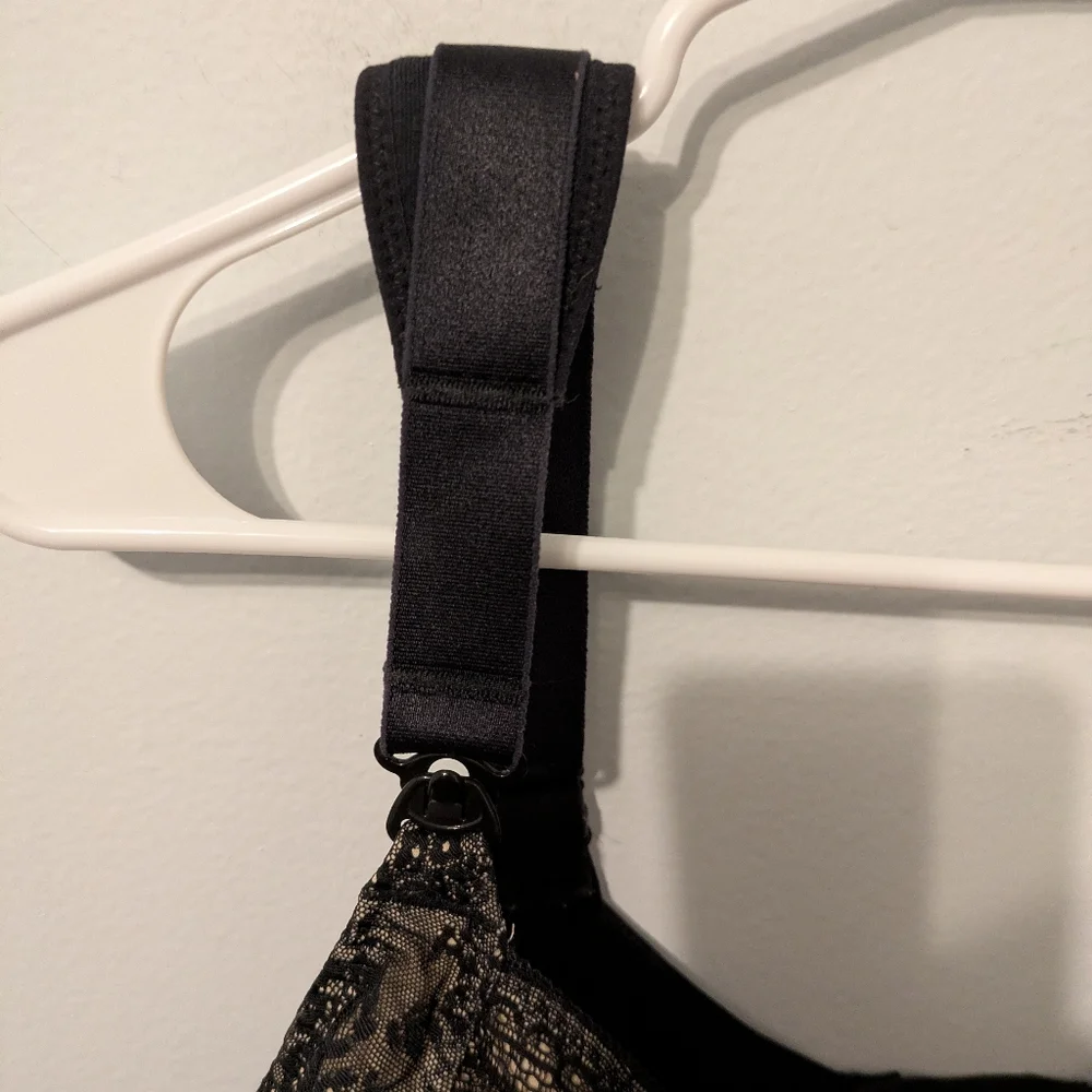 Anita Maternity Fleur Black Floral Lace Underwire Nursing Bra Size 42H